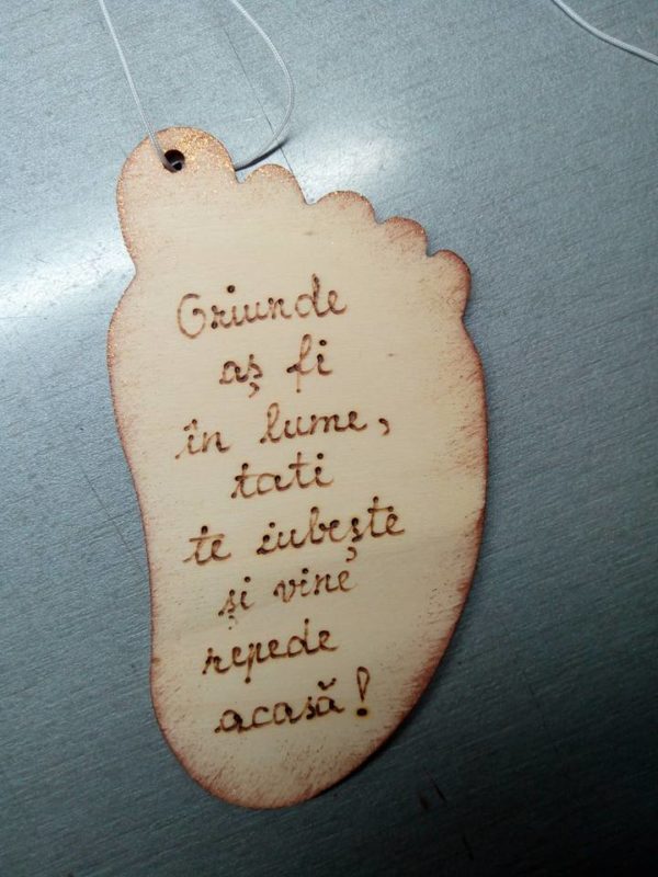Breloc masina - piciorus cu text - imagine 4