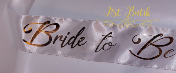 Esarfa mireasa cu sticker Bride to be