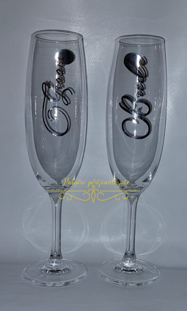Pahare cristal cu nume miri - imagine 6