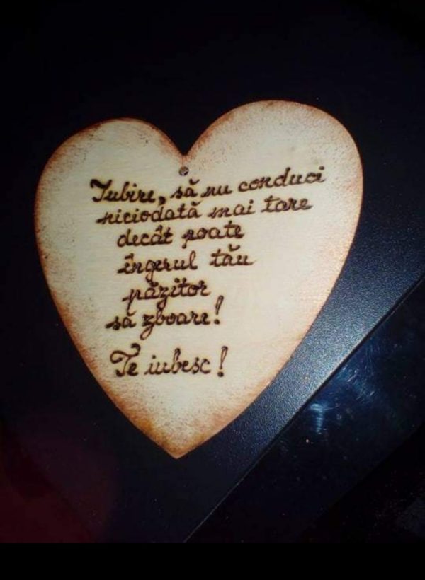 Breloc masina - inimioara cu text - imagine 7