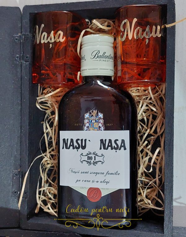 Cutie eleganta mica cu pahare, pentru nasi - imagine 19