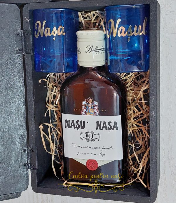Cutie eleganta mica cu pahare, pentru nasi - imagine 22