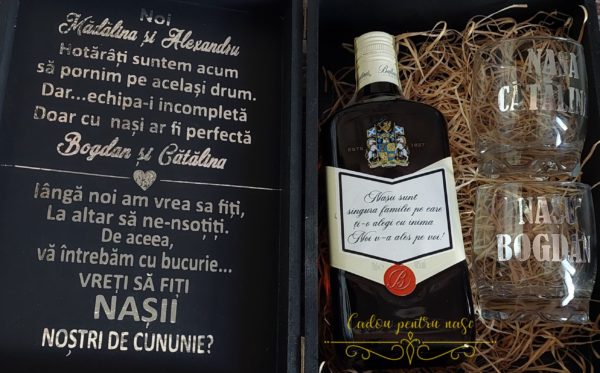 Set cutie eleganta cu pahare, pentru nasi - imagine 29