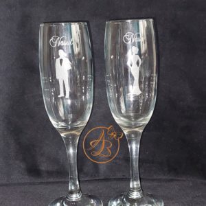 Pahare gravate cu siluete