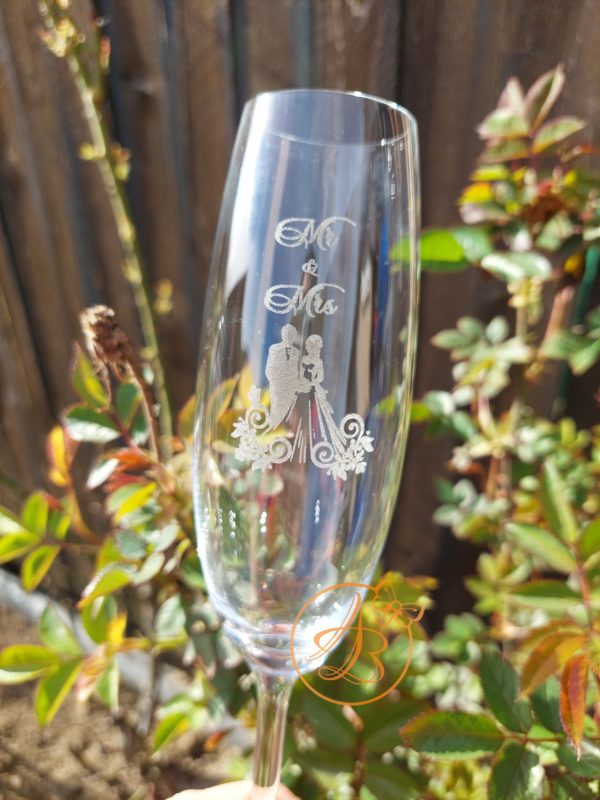 Pahare cristal gravate pentru miri - imagine 6