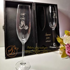 Pahare cristal miri in cutie personalizata
