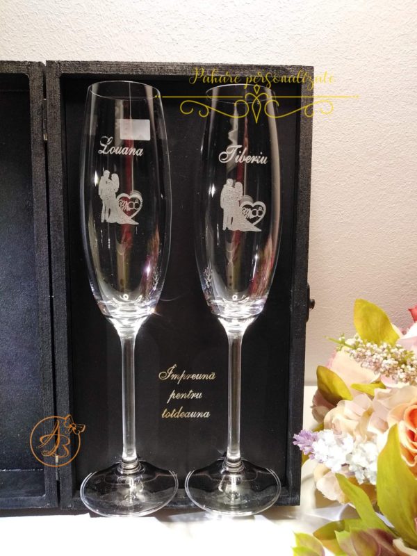 Pahare cristal miri in cutie personalizata - imagine 8