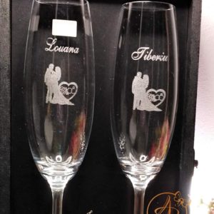 Pahare cristal gravate pentru miri