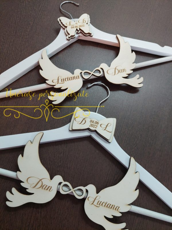 Set umerase albe cu porumbei - imagine 4