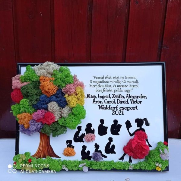 Tablou cu licheni, decorat pentru dascali - imagine 3