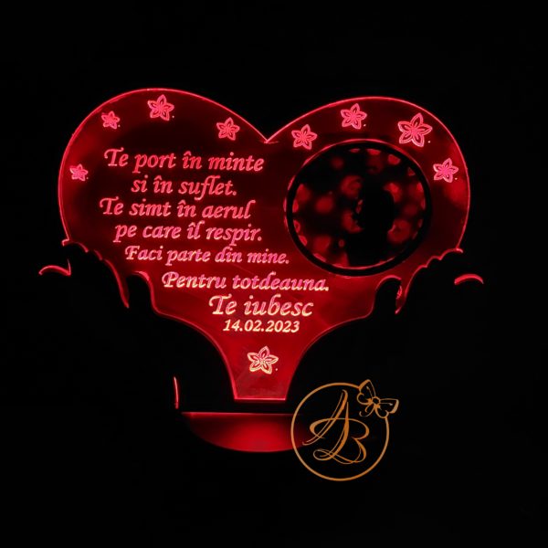 Trofeu inimioara cu leduri pentru indragostiti, Valentine's Day, Dragobete - imagine 3