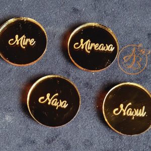 Set insigne rotunde tip oglinda aurie