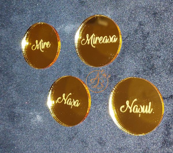Set insigne rotunde tip oglinda aurie - imagine 7