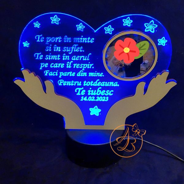 Trofeu inimioara cu leduri pentru indragostiti, Valentine's Day, Dragobete - imagine 7