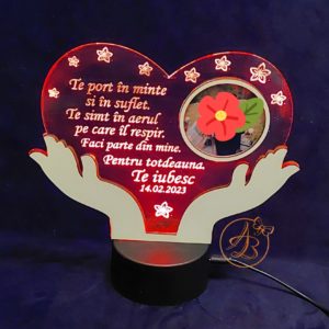 Trofeu inimioara cu leduri pentru indragostiti, Valentine's Day, Dragobete