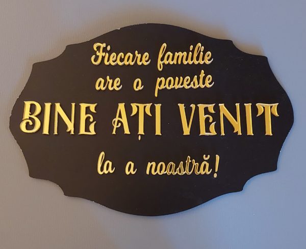 Panou A3 Bine ati venit  cu text auriu - imagine 3