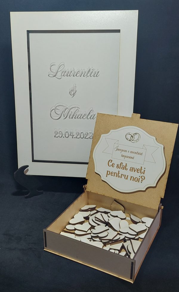 Guest Book plexiglass si cutiuta cu inimioare - imagine 6