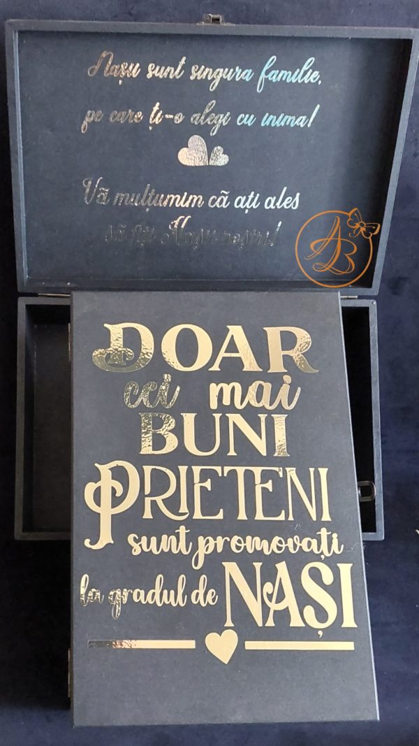 Set cutie eleganta cu pahare, pentru nasi - imagine 31