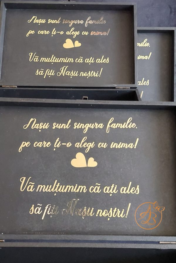 Set cutie eleganta cu pahare, pentru nasi - imagine 32