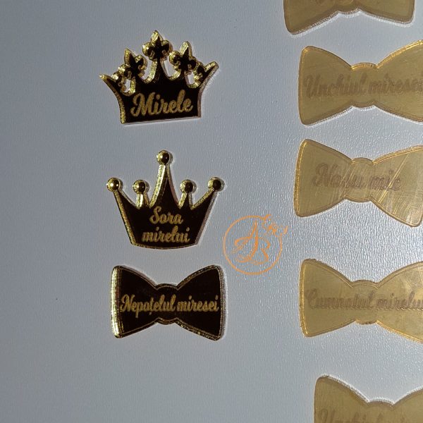 Insigne din oglinda aurie 4cm - imagine 3