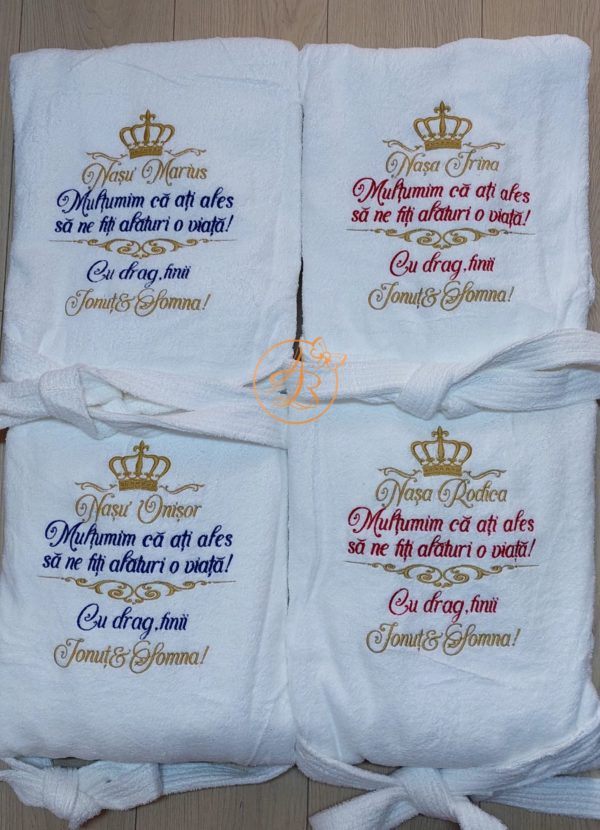 Set 4 halate brodate pentru nasi
