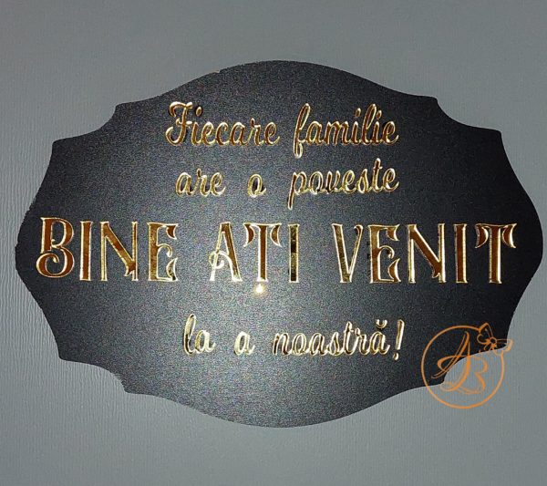 Panou A3 Bine ati venit  cu text auriu - imagine 2