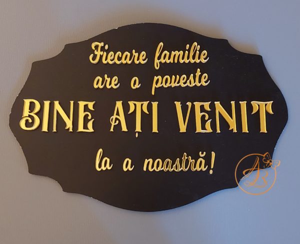 Panou A3 Bine ati venit  cu text auriu - imagine 7