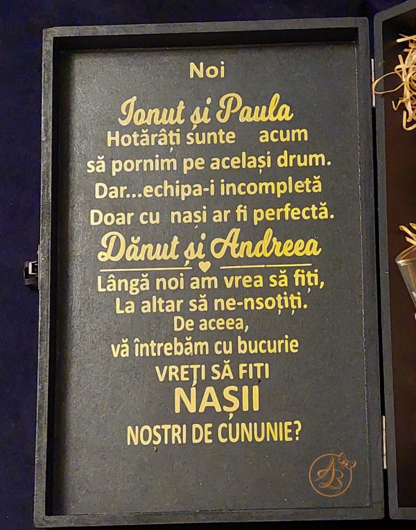 Cutie decorata pentru nasi, cu cesti de cafea - imagine 15