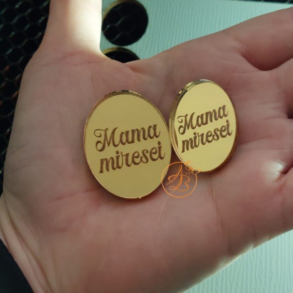 Brosa oglinda aurie pentru buchet - imagine 12