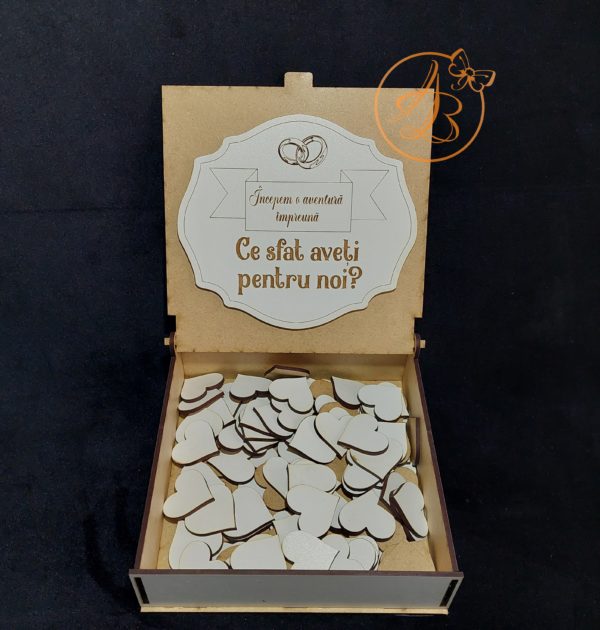 Guest Book plexiglass si cutiuta cu inimioare - imagine 2