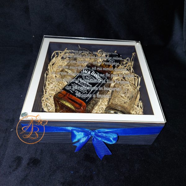 Cutie medie cu capac transparent gravat - imagine 4