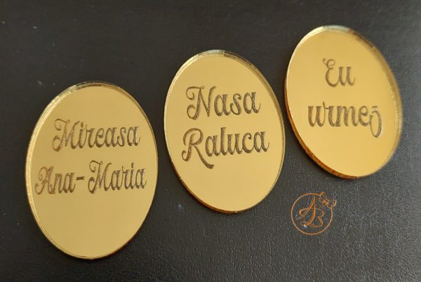 Brosa oglinda aurie pentru buchet - imagine 15