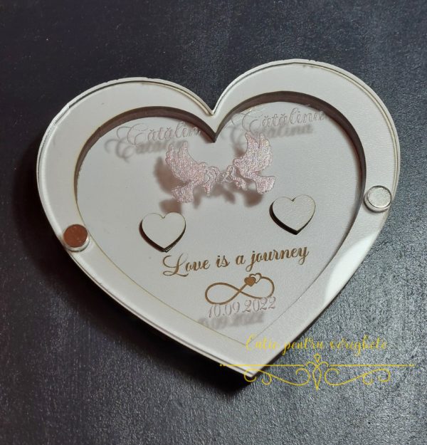 Cutie verighete inima cu capac transparent - imagine 6