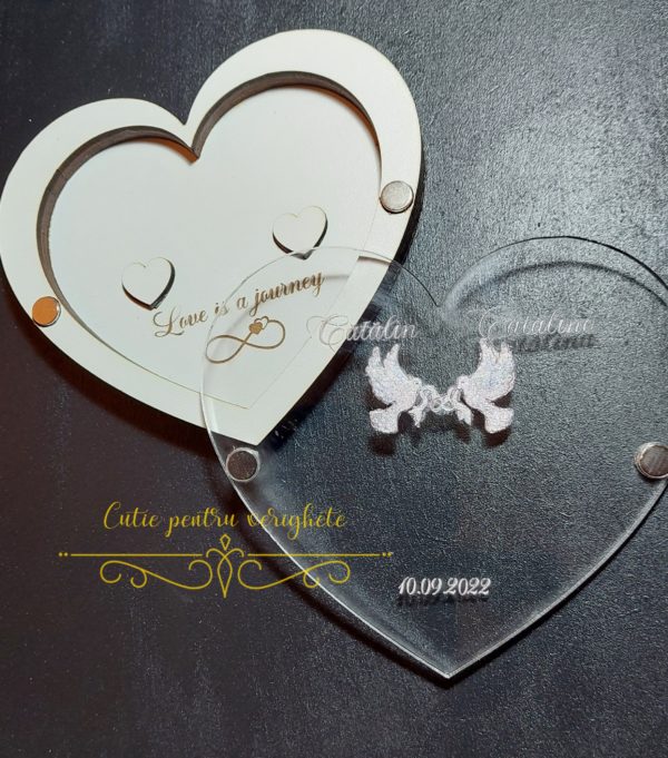 Cutie verighete inima cu capac transparent - imagine 9