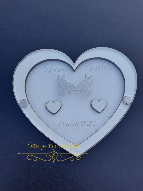 Cutie verighete inima cu capac transparent - imagine 4