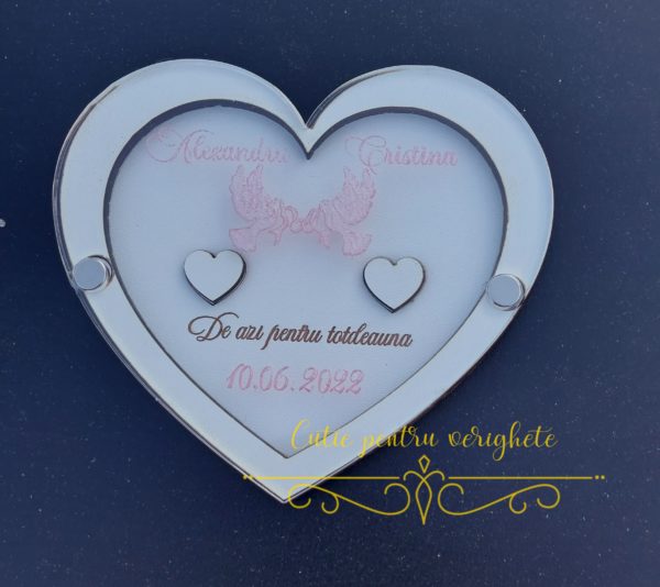 Cutie verighete inima cu capac transparent - imagine 8