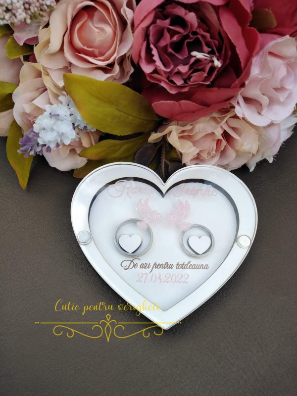 Cutie verighete inima cu capac transparent - imagine 11