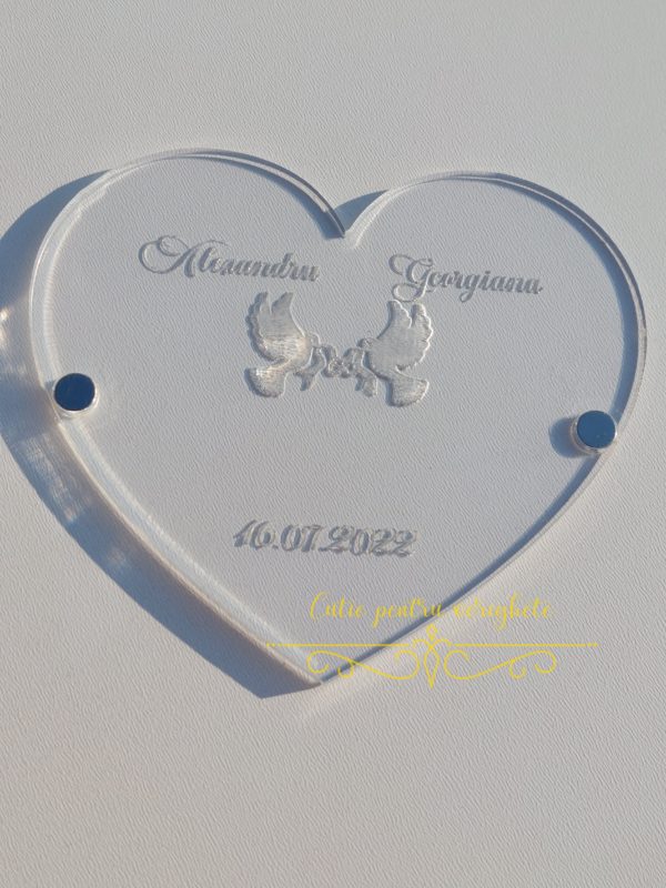 Cutie verighete inima cu capac transparent - imagine 5
