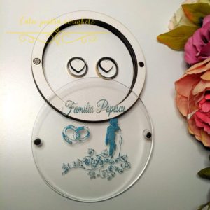 Cutie verighete rotunda cu capac transparent