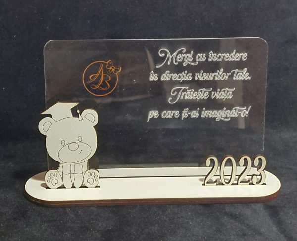 Trofeu cu ursulet pentru absolventi - imagine 2