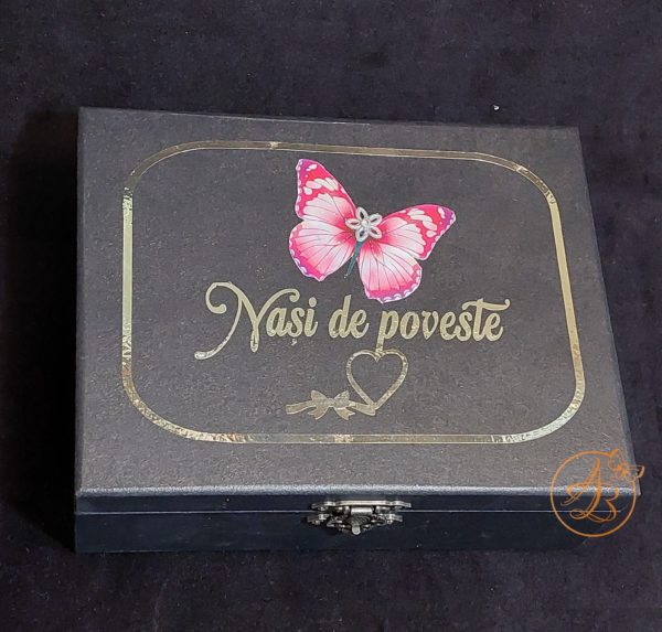 Cutie cu flori si placa plexiglass, pentru nasi - imagine 4