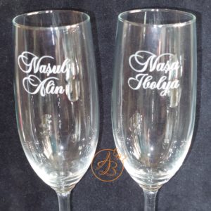 Set 6 pahare gravate pentru miri si nasi