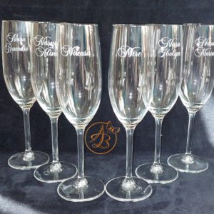 Set 6 pahare gravate pentru miri si nasi