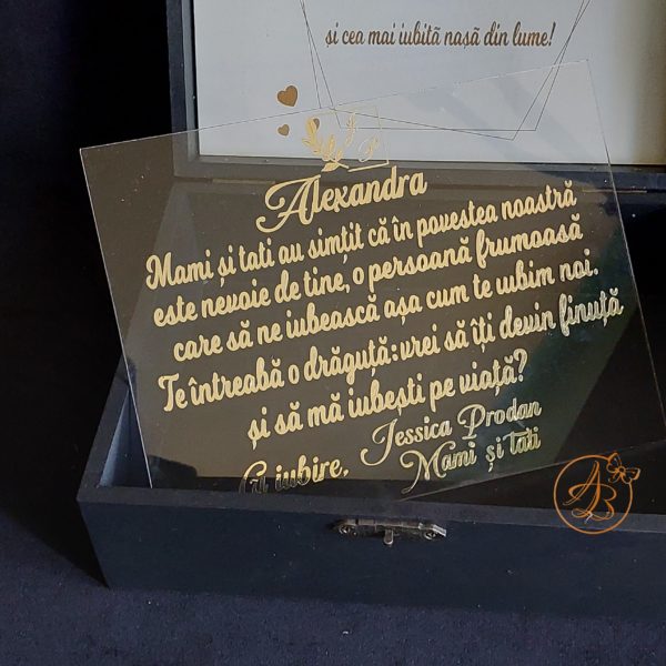 Cutie personalizata pentru nasi cu placa plexiglass - imagine 2