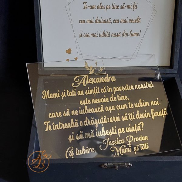 Cutie personalizata pentru nasi cu placa plexiglass - imagine 4
