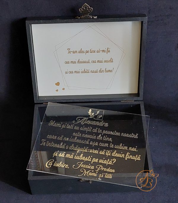 Cutie personalizata pentru nasi cu placa plexiglass - imagine 5