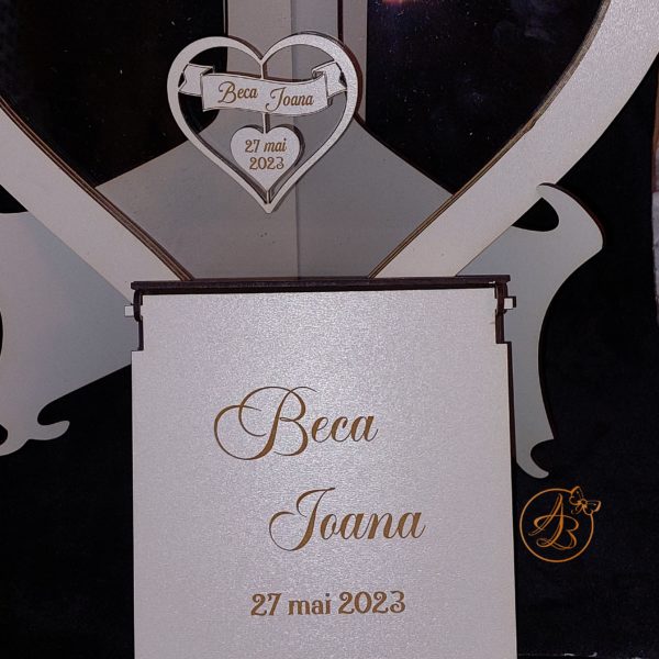 Guest Book plexiglass inimioara si cutiuta personalizata - imagine 7