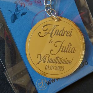 Marturie nunta breloc oglinda