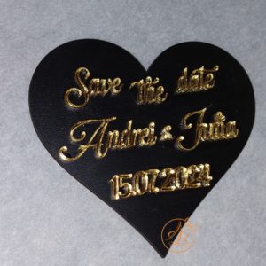 Save the date cu text auriu