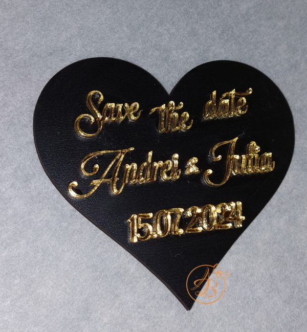 Save the date cu text auriu